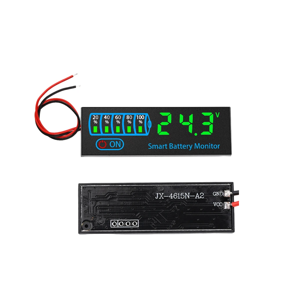 DC 7-55V LED Digital Bateria Capacidade Indicador Voltímetro 12V/24V/36V/48V Power Display Painel Voltagem Tester para Motocicleta Carro