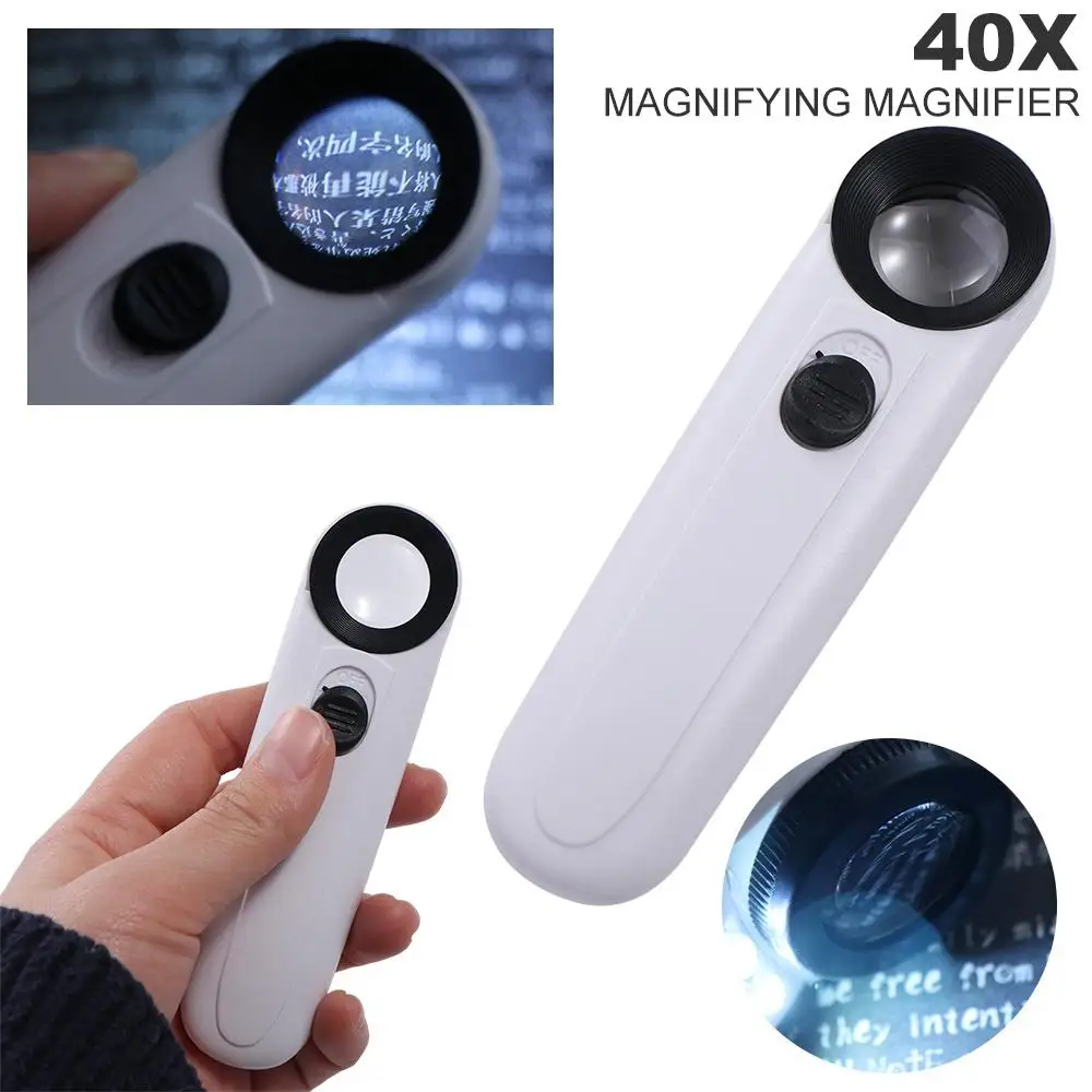 Portable LED Light Handheld Magnifier Loupe HD Magnifying Glass Illuminated Lamp Lens Jewelry