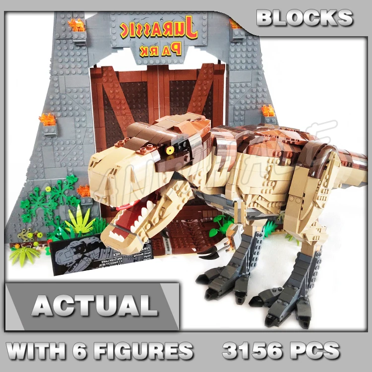 3156pcs Dinosaur Park T.rex 11338 Rampage Gate Great Giant Dino Model Building Blocks Toys Kids Compatible With Gifts