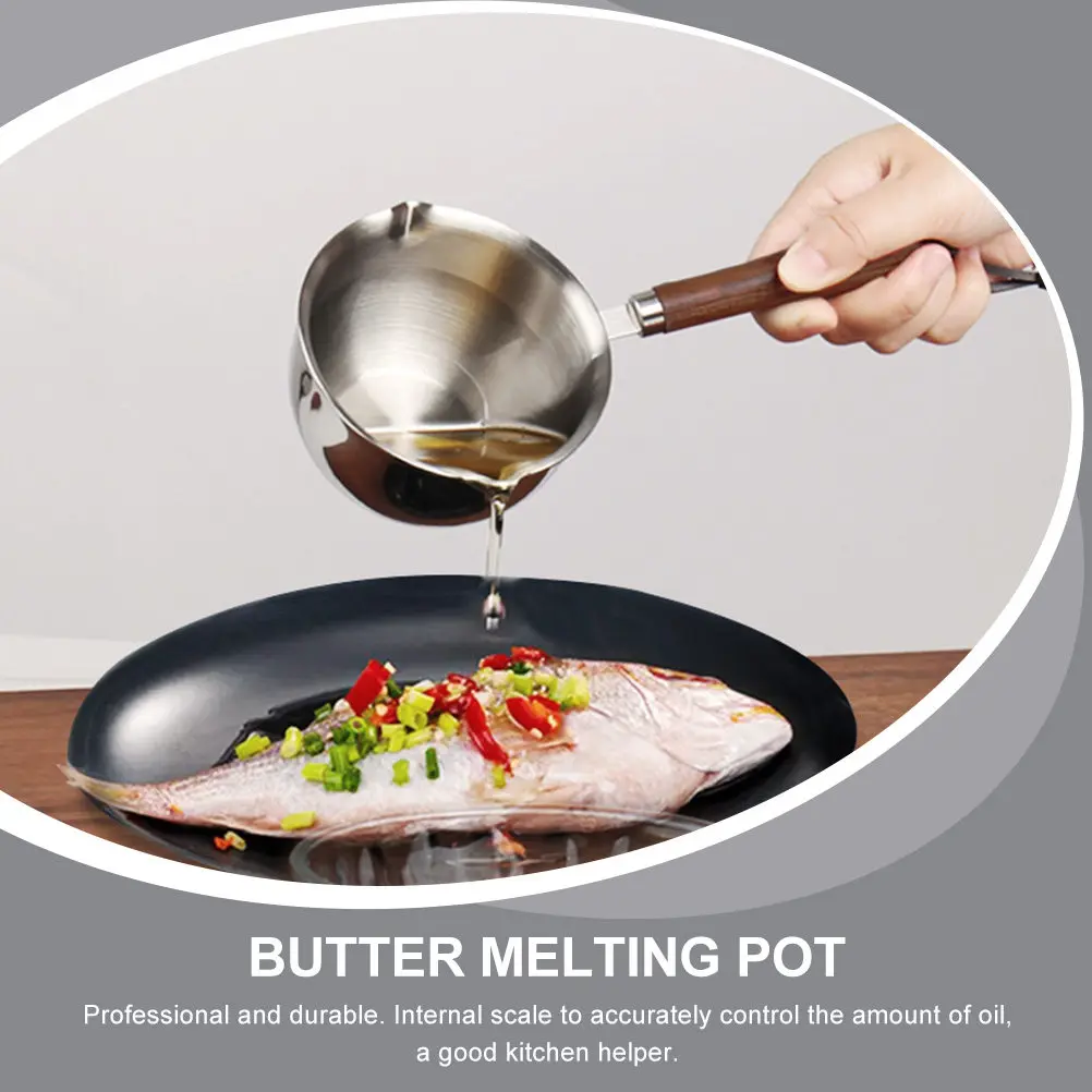 

Маленькая кастрюля из нержавеющей стали, 1,5 литра, с двумя носиками для слива, эргономичной ручкой с защитой от ожогов и возможностью подвешивания, для подогрева молока