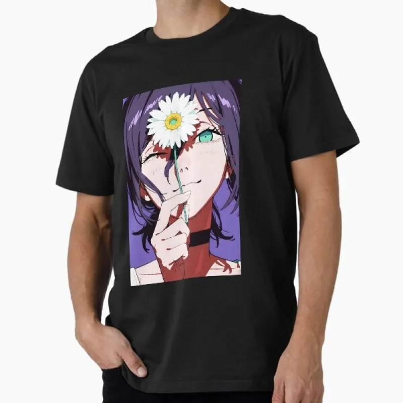 

Reze Chainsaw Man Anime Gift t shirt 0326 DEVIL HUNTER Graphic Tee 100% cotton print Y2K clothes Large size Tops