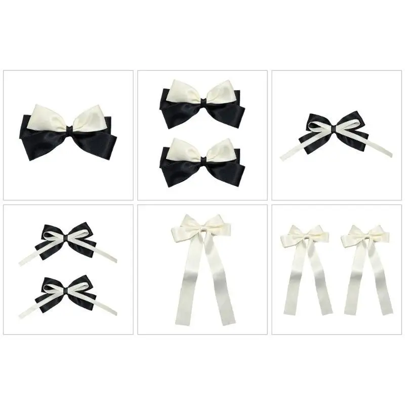

652F Women Hair Bows Korean Bow Hair Clips Girl Bowknot Barrettes for Party