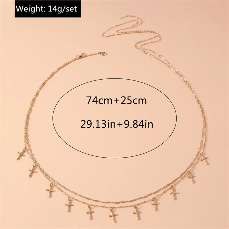 Aihua Bohemia Persönliche Kreuz-Taillenkette für Frauen, Sexy Goldfarbene Kette, Sommer-Strand-Körperschmuck – Detail 2