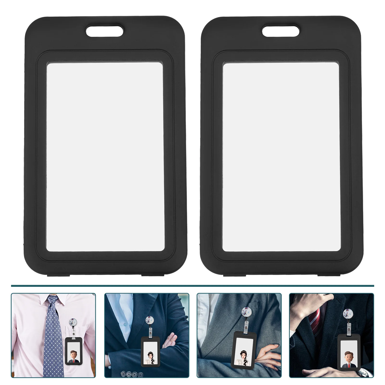 

10Pcs Id Card Holder Clear Plastic Badge Cover Work Card Case Office School Use Holder Case Clear Id Holders for Badges