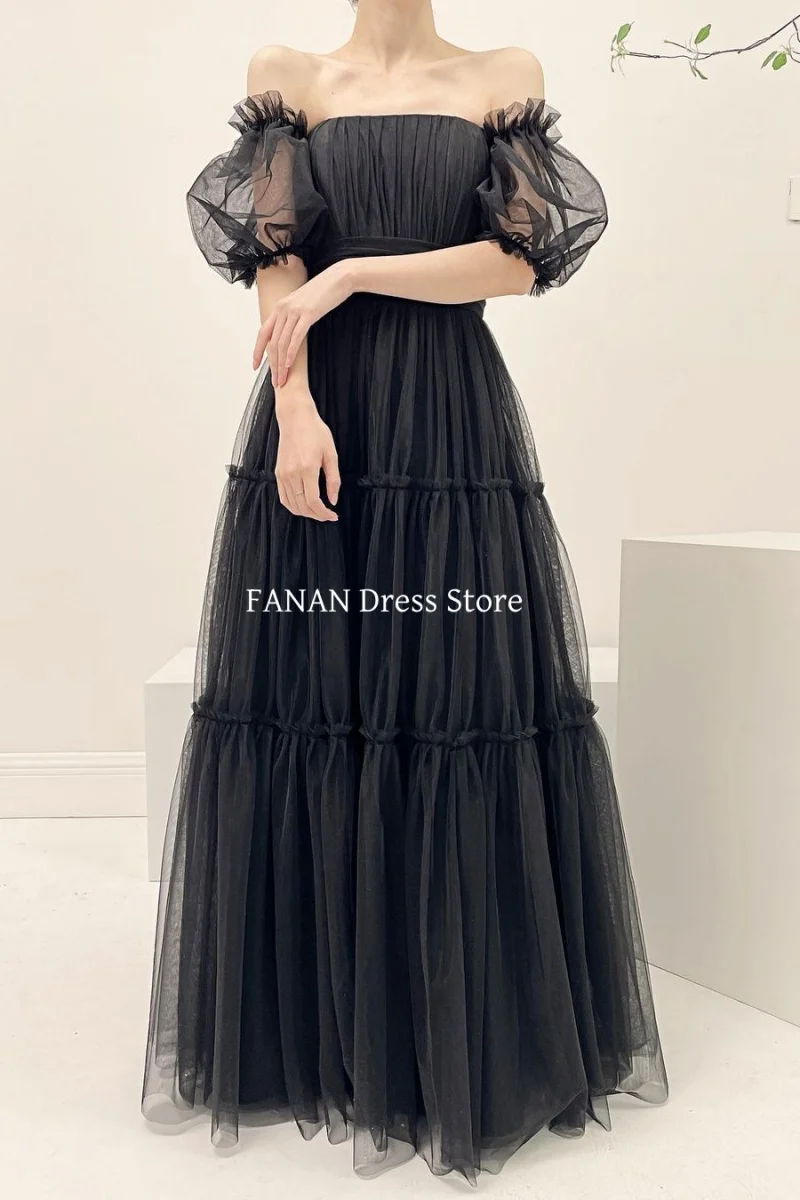 Colavis Asta Photograph Black Prom Dress Wedding Evening Dresses Performance Customized Tulle Pleated Party Dress Evening Gowns