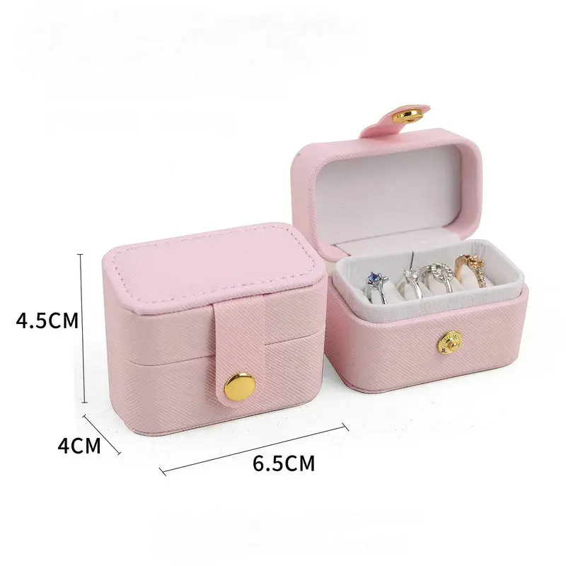 1PCS Small Travel Jewelry Box Mini Portable Jewelry Storage Organizer Case Jewelry Ring Hold for Multiple Ring Stud Earring