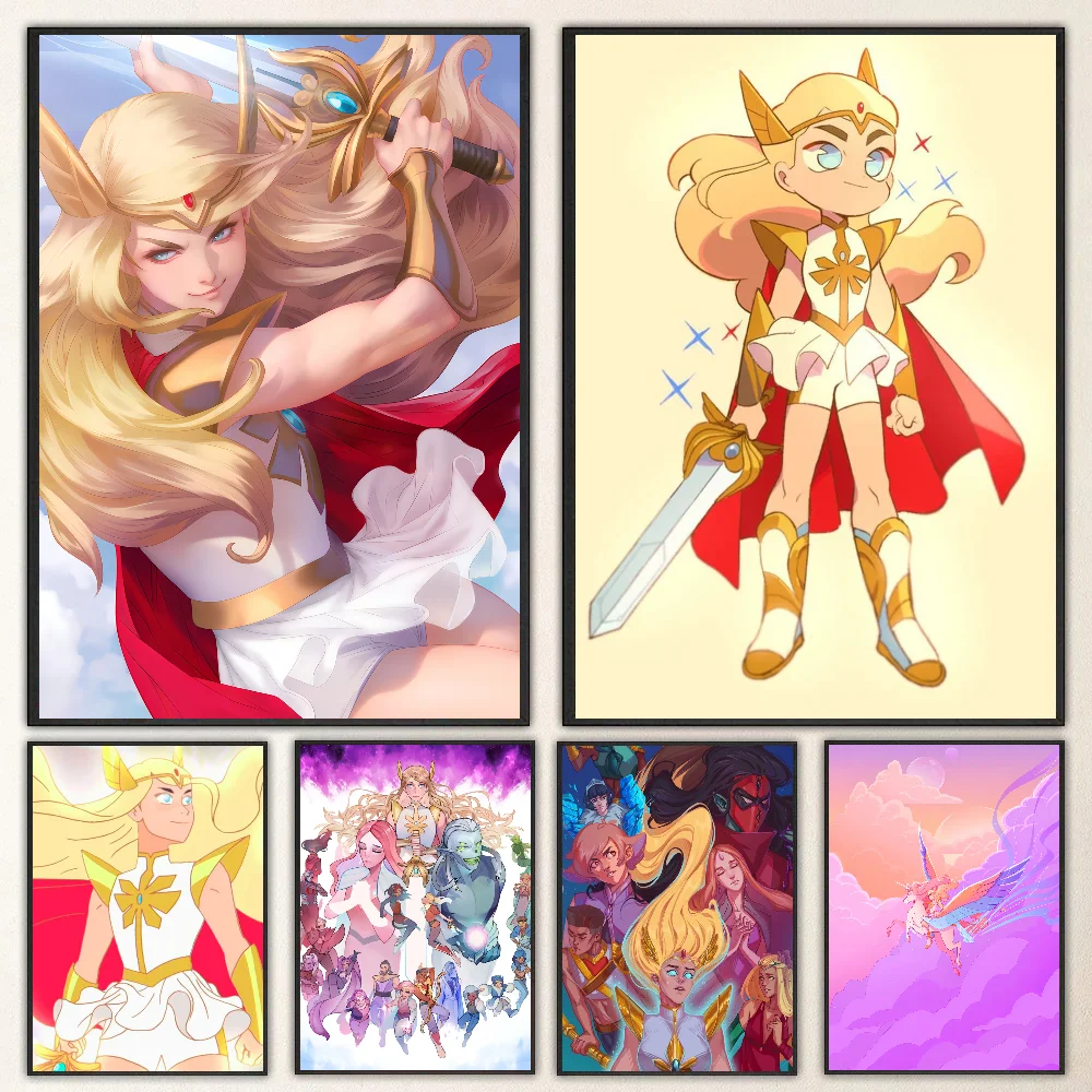 1pc She Ra And The Princesses Of Power Poster Self-adhesive Art Waterproof Paper Sticker Coffee House Bar Room Wall Decor