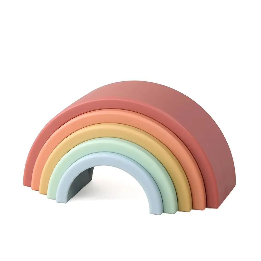 

Rainbow Stacker Toy - Includes 5 Arches for Stacking; Helps Develop Hand-Eye Coordination; Rainbow