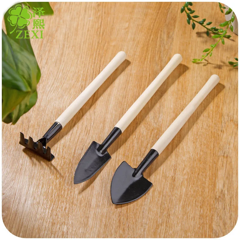 Mini Spade Shovel Harrow Flowerpot Tools Potted Plants Maintenance Wooden Handle Plant Soil Shovels Gardening Tools