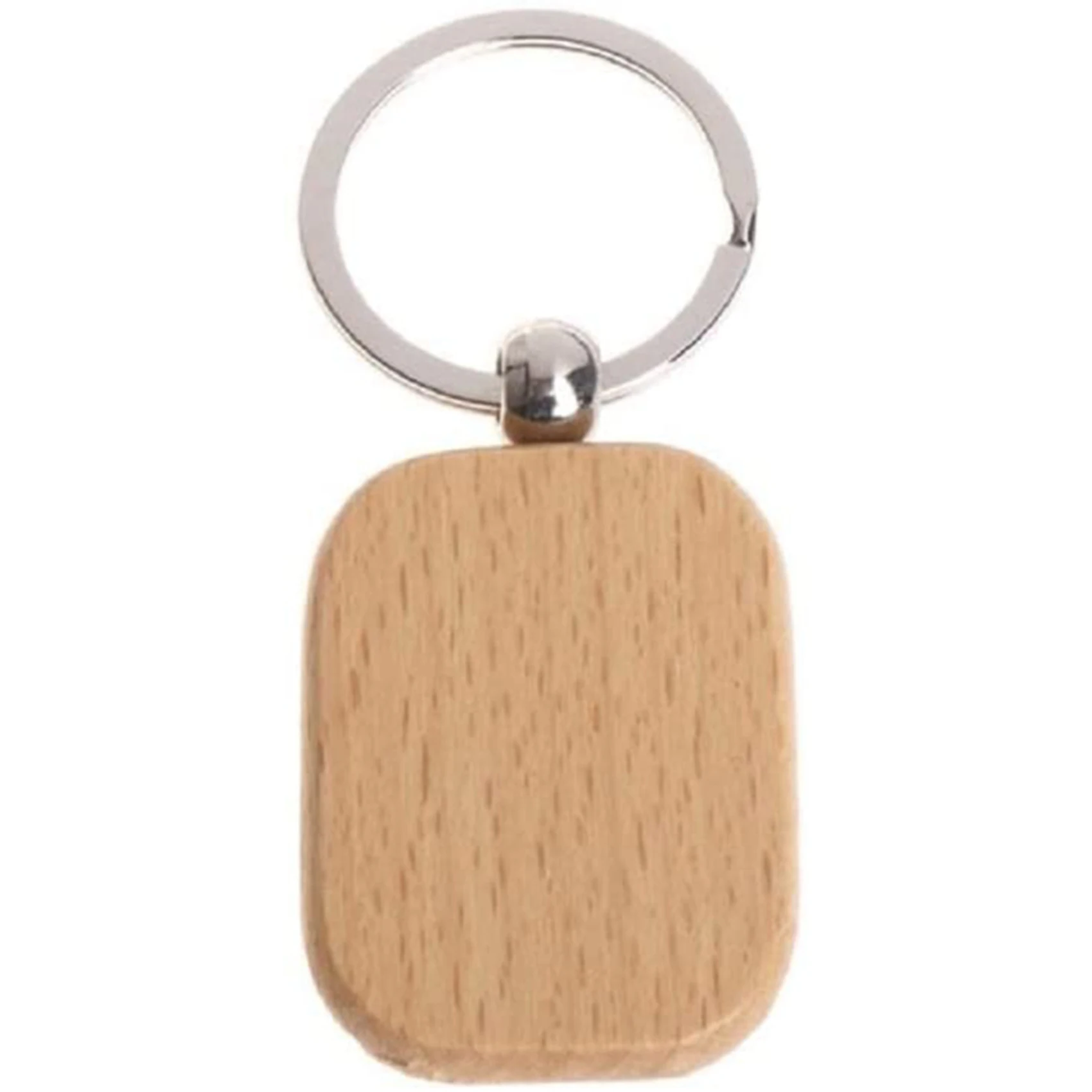 

40Pcs Blank Wooden Wooden Keychain DIY Wooden Keychain Key Tag Anti-Lost Wood Accessories Gift