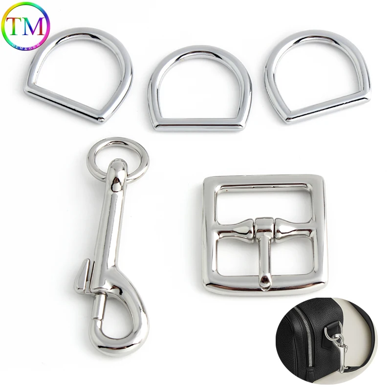 

1/2/5/8 комплектов, серебряный болт с проушиной, карабин, двусторонняя пряжка для сумок, трехскользящая регулируемая пряжка, D-образное кольцо, аксессуары