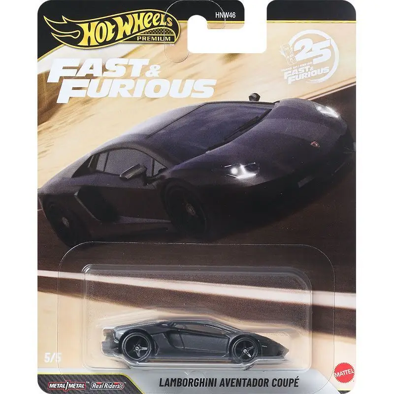 Original Hot Wheels Premium Car Fast & Furious 25th Anniversary Toy Boy 1/64 Diecast Mazda Chevy Honda Chevelle Lamborghini Gift