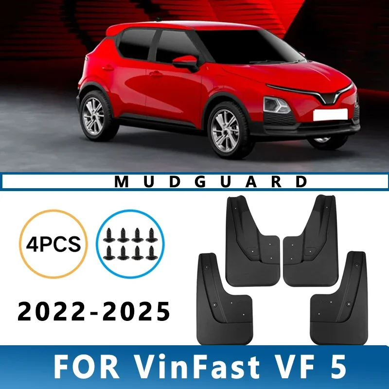 

Mud Flaps Fit for VinFast VF 5 2022-2025 2023 2024 Mudguards Tire Fenders Splash Proof Accessories Wheel Guards 4ps