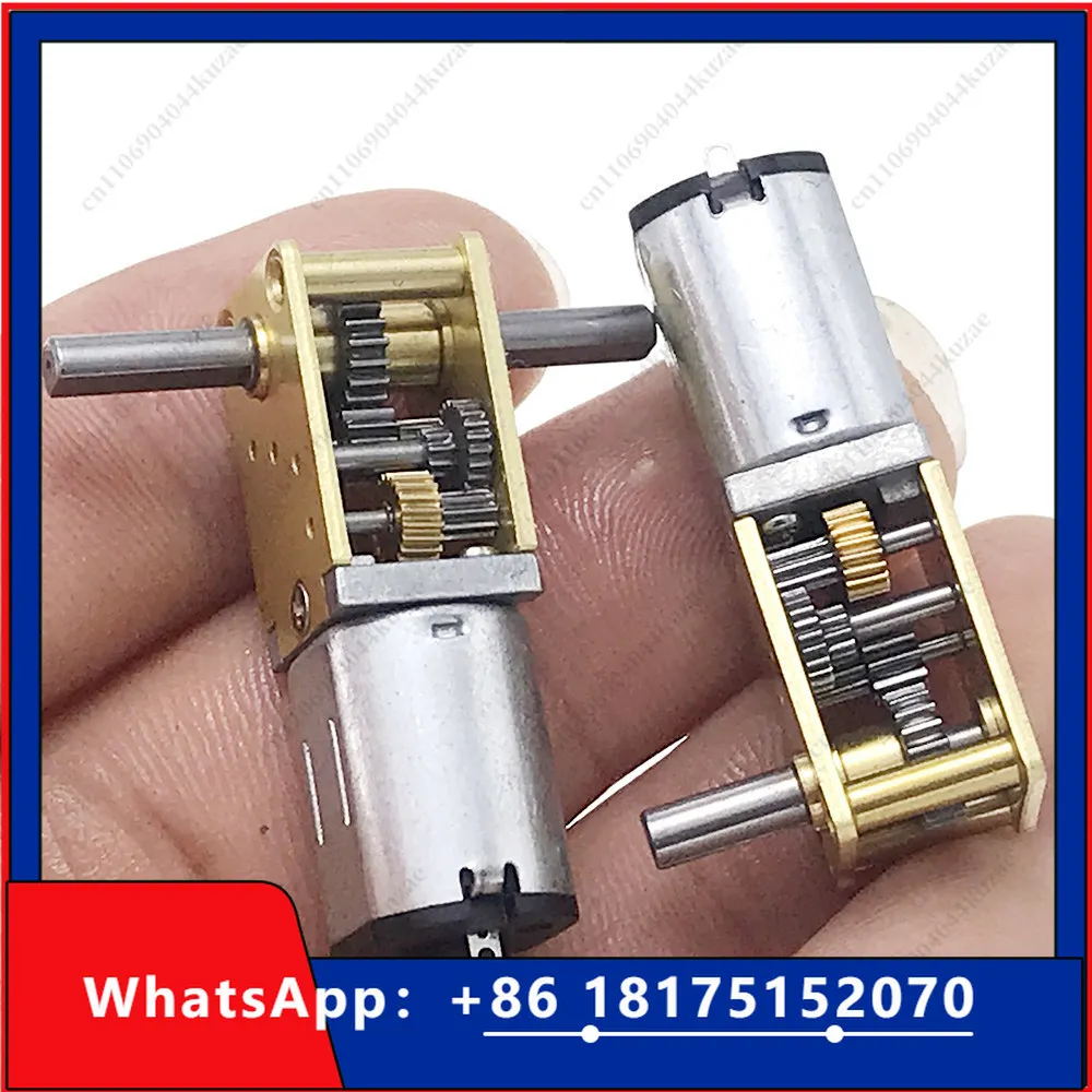 HLH DC 3V/6V/12V Dual-axis N20 All-metal Geared Motor - Vertical 90° N20 Worm Geared Motor