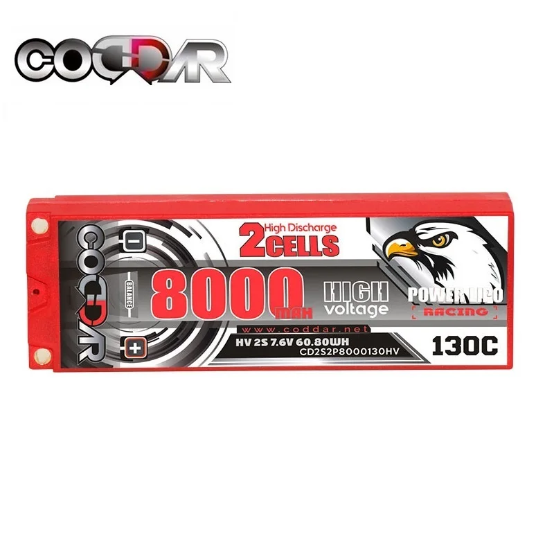 

CODDAR Length Battery Hard Case HV 2S2P 7.6V 8000MAH 130C HV For Racing Car Drift RC Car Buggy Trucks Lipo Battery