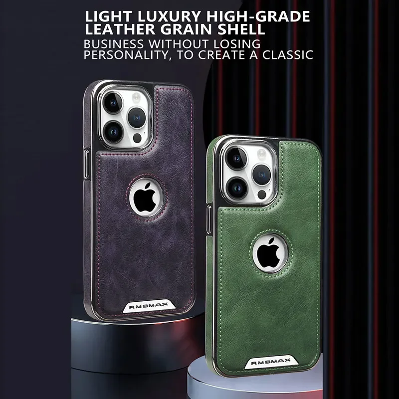 For iPhone 14 15 16 17 Pro Max 16 Puls Anti-Drop Magnetic Phone Case Magsafe Business Leather Phone Case for IPHON 16 17 ProMax