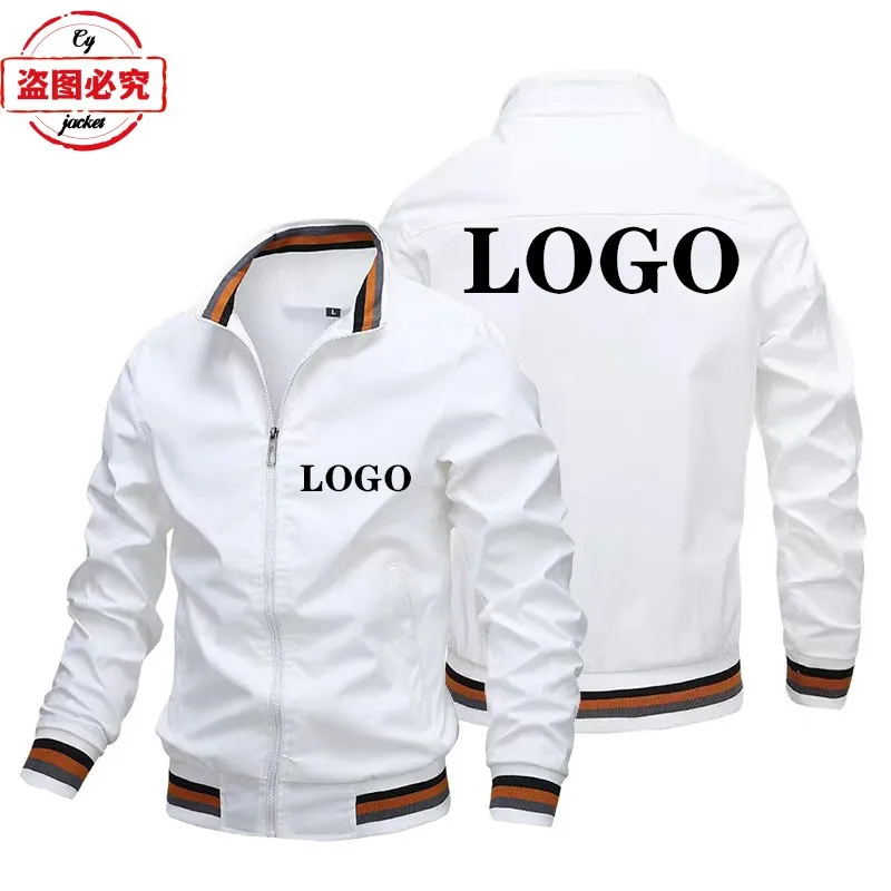 Racing clothes custom printed logo locomotive jacket loose long sleeve men's top stand-up collar jacket group work clothes