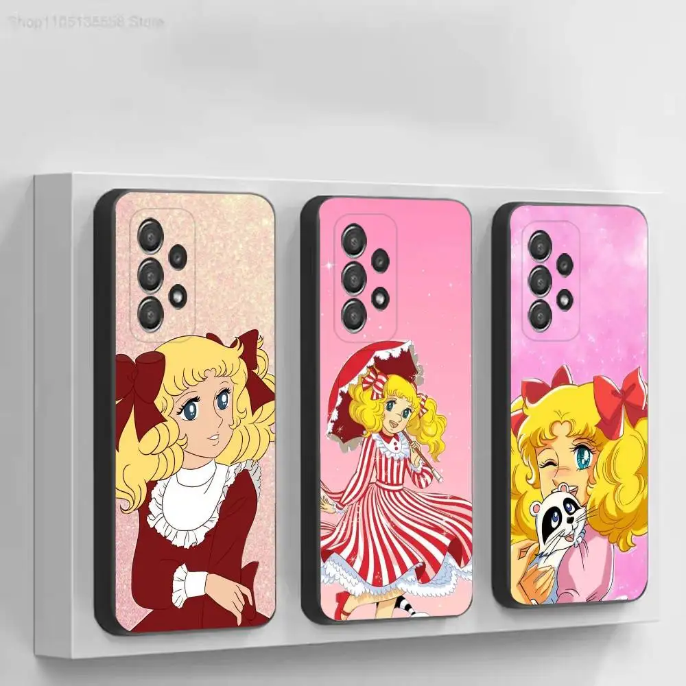 Candy 90s Anime Black Protective Cell Cover Soft case For Samsung S10,20,21,22,23,24,25,30Ultra Plus FE Lite