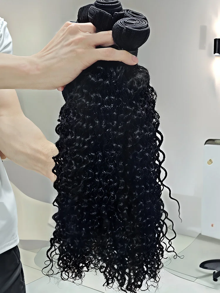 

30, 40-дюймовые пучки человеческих волос с глубокими волнами, 100% бразильские необработанные человеческие волосы, 1/3/4 пучка для женщин, вьющиеся волосы, бразильский свободный пучок