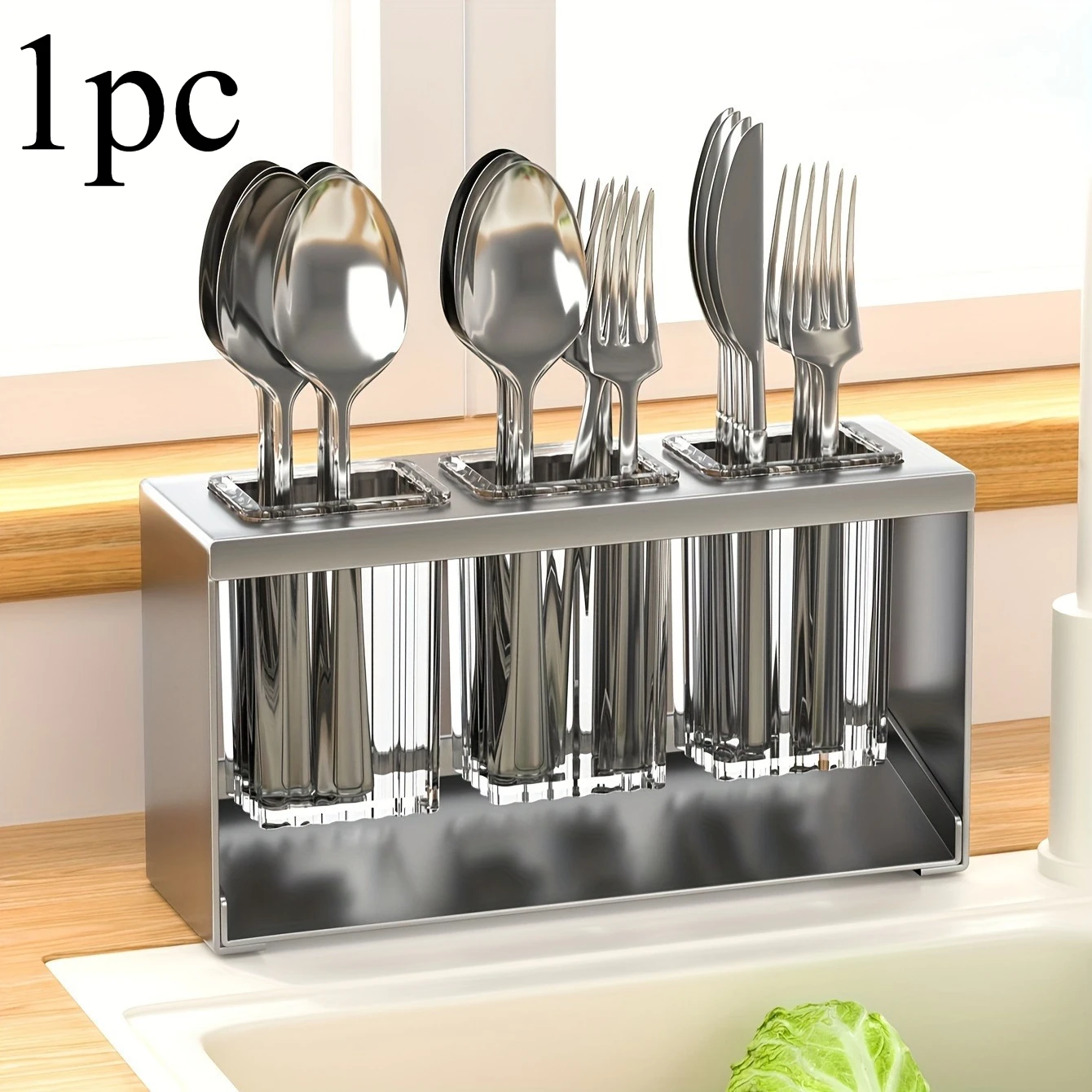 Multifunctional Drain Rack With Built-in Drainage Storage Box, Household Chopstick Tube, Kitchen Tableware Storage Rack, Knife