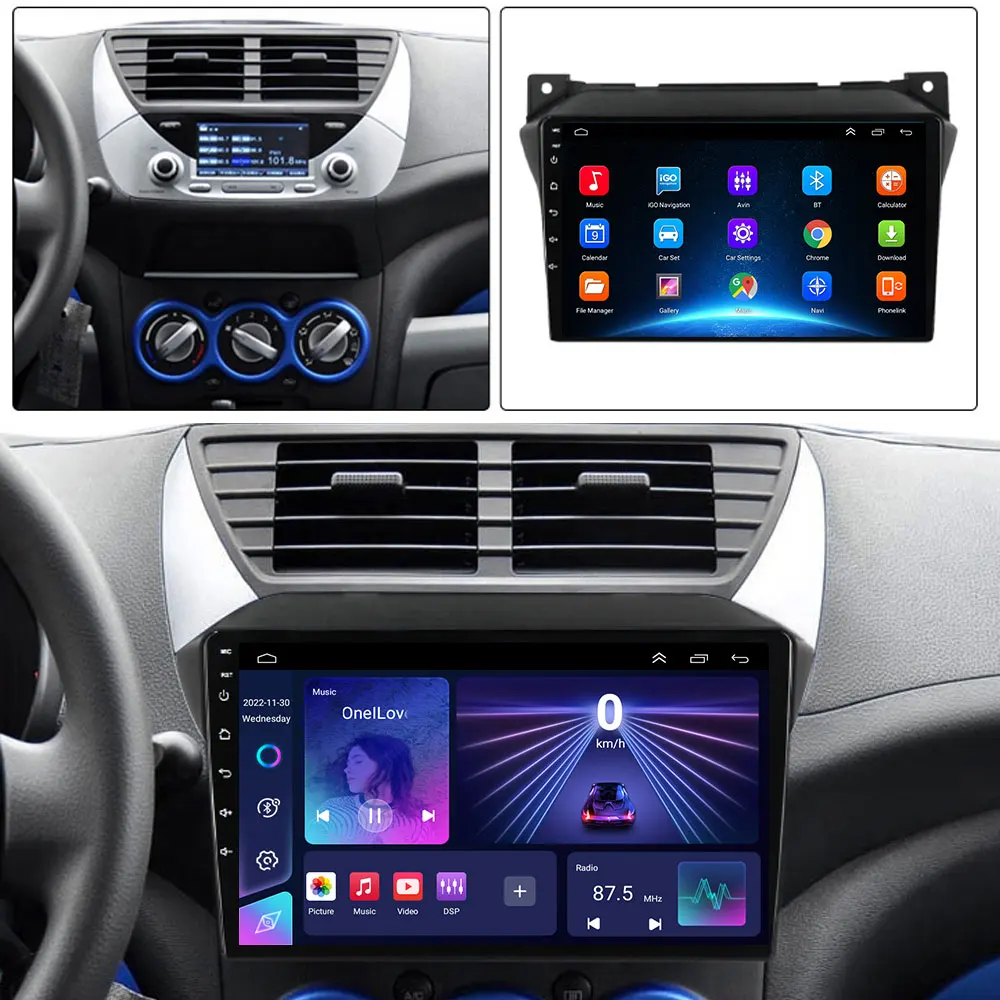 Rádio Automóvel Estéreo Multimédia, Leitor de DVD, Navegação GPS, Android 12, 2G + 32G, Suzuki Alto 2009, 2010, 2011, 2012, 2013, 2014, 2015, 2016