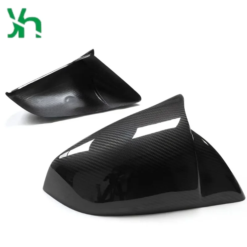 เหมาะสำหรับรถยนต์เทสล่า ชุดฝาครอบกระจกมองข้างคาร์บอนไฟเบอร์ ป้องกันภายนอก ผิวด้าน 2 ชิ้น