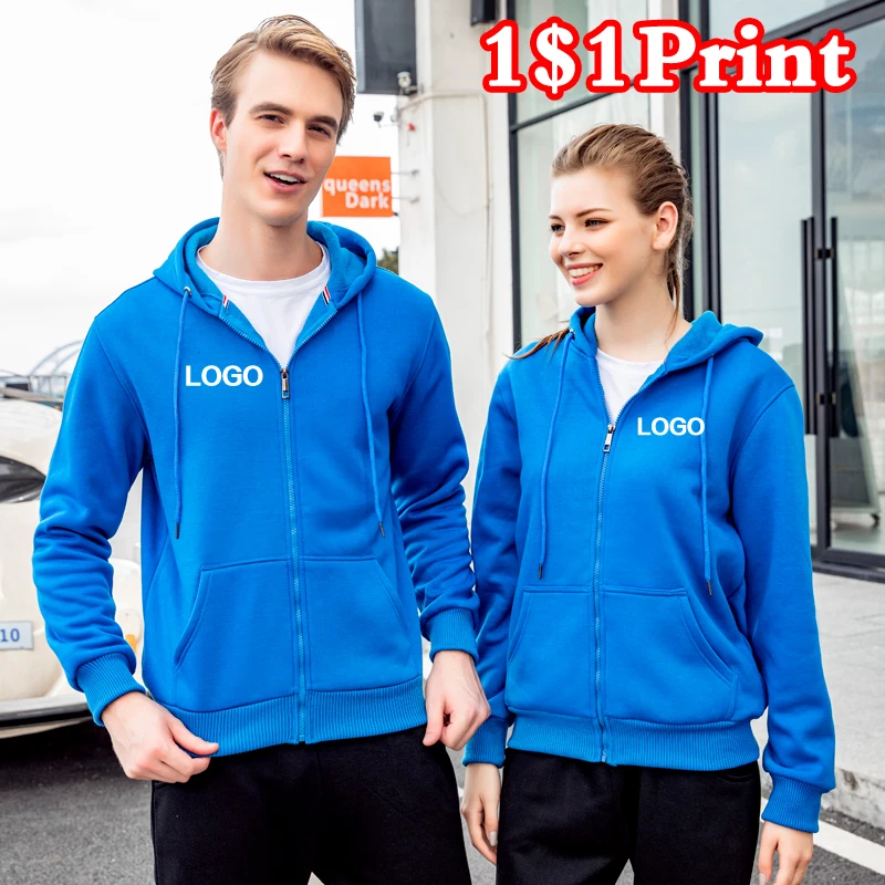 Maglioni Casual con cappuccio logo stampato personalizzato giacca con cerniera calda squadra da uomo e da donna abiti da lavoro personalizzati logo