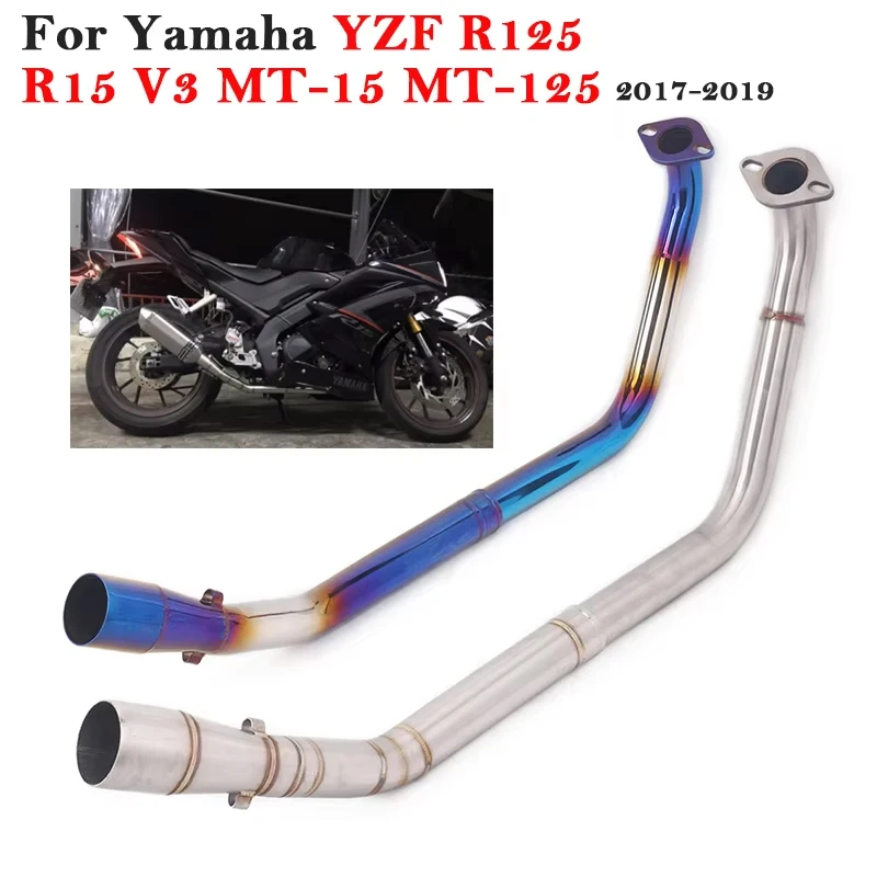 

Motorcycle Exhaust Pipe Muffler Escape For Yamaha YZF R15 R125 V3 YZF-R15 MT-15 2017 2018 2019 Modified Front Middle Link Pipe