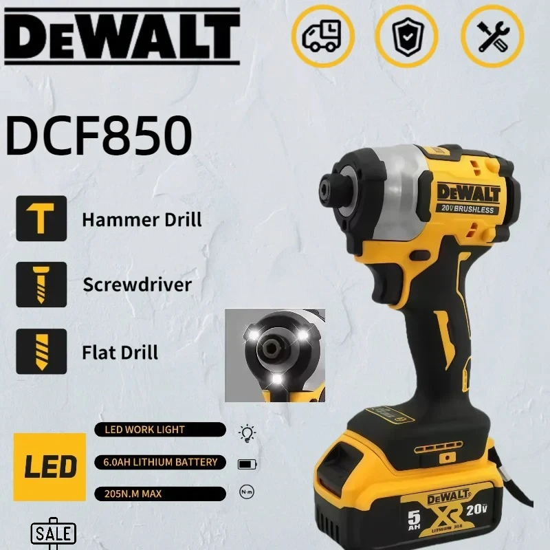 

Dewalt DCF850 20V Rechargeable Cordless Cordless Impact Wrench Large Torque, Lithium Electric Battery, Power Tools,
