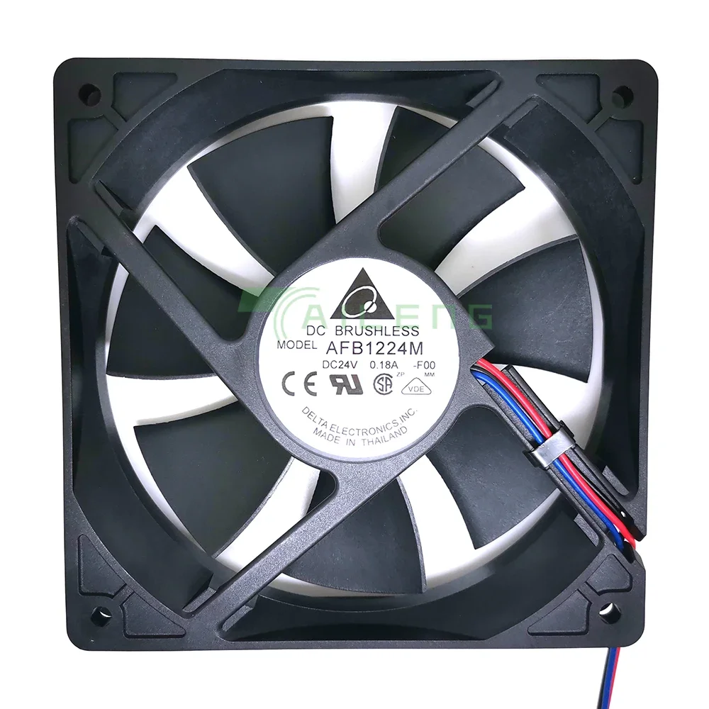 

For Delta AFB1224M-F00 DC 24V 0.18A 12cm 12025 120x120x25mm 120MM Silent Cooling Fan