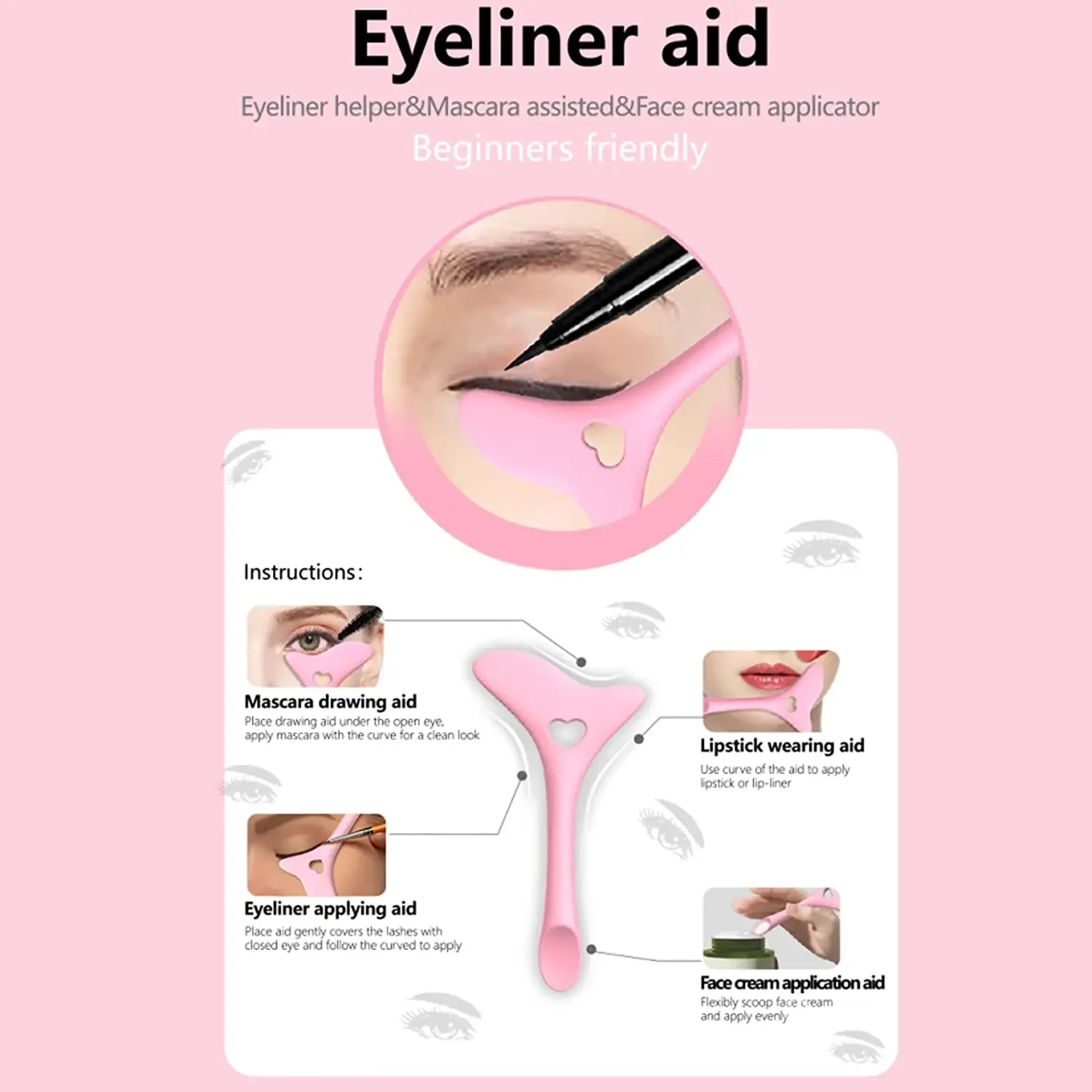 Nuovi stencil per Eyeliner in Silicone punte per ali Marscara disegno rossetto aiuto per l'uso maschera per crema per il viso applicatore strumento per il trucco riutilizzabile