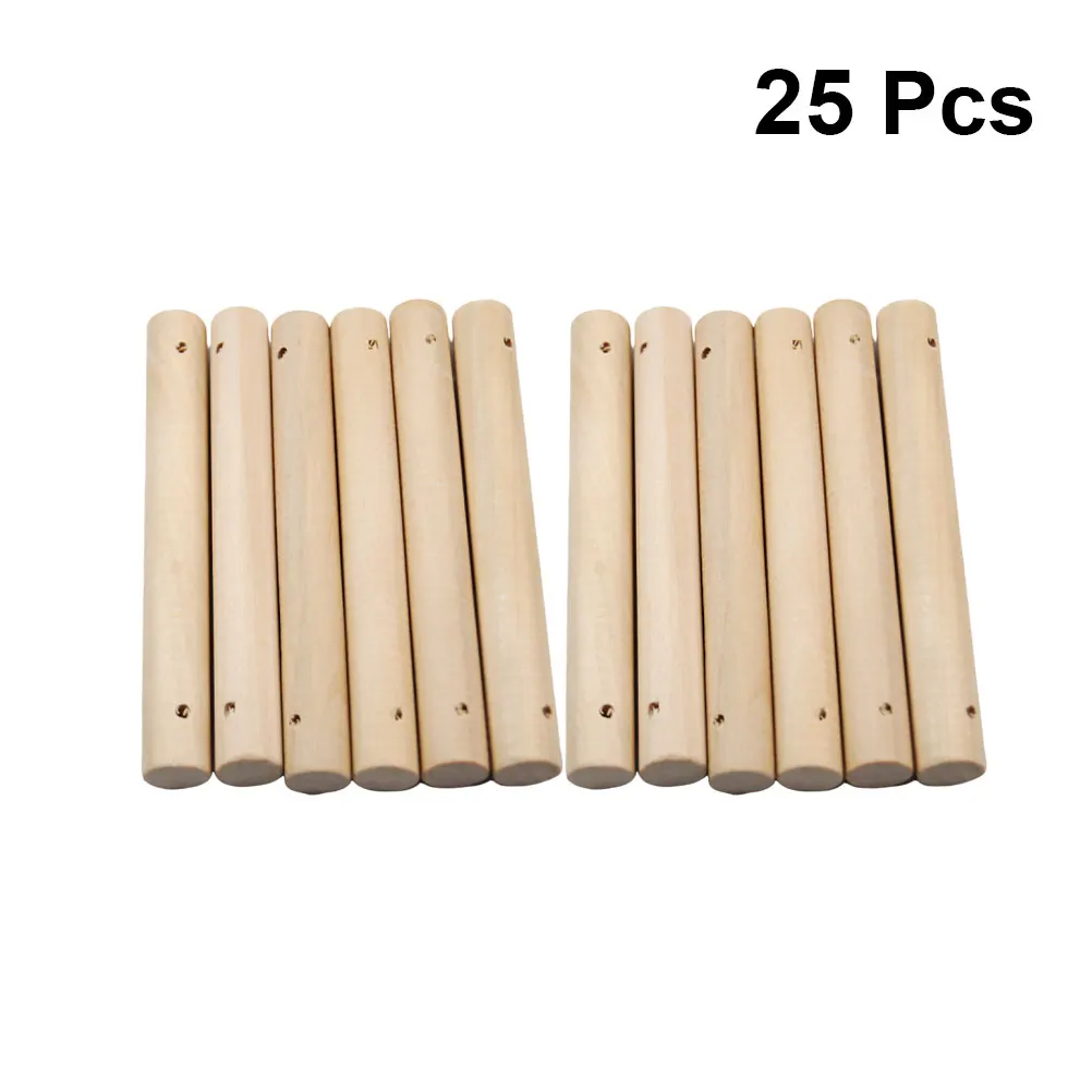 

Wooden Sticks Solid Rods Round Craft Accessory 3mm Hole Pet Ladder DIY Home Woodworking Projects Toy Building Sewing Tools
