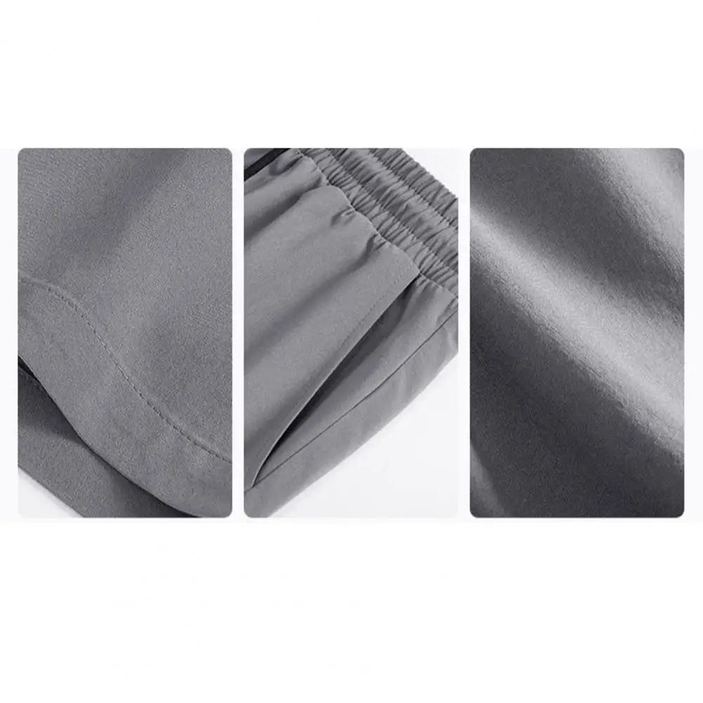 

Breathable Men Shorts Men Summer Shorts Men's Adjustable Drawstring Waist Casual Shorts with Reinforced Pockets for Comfort