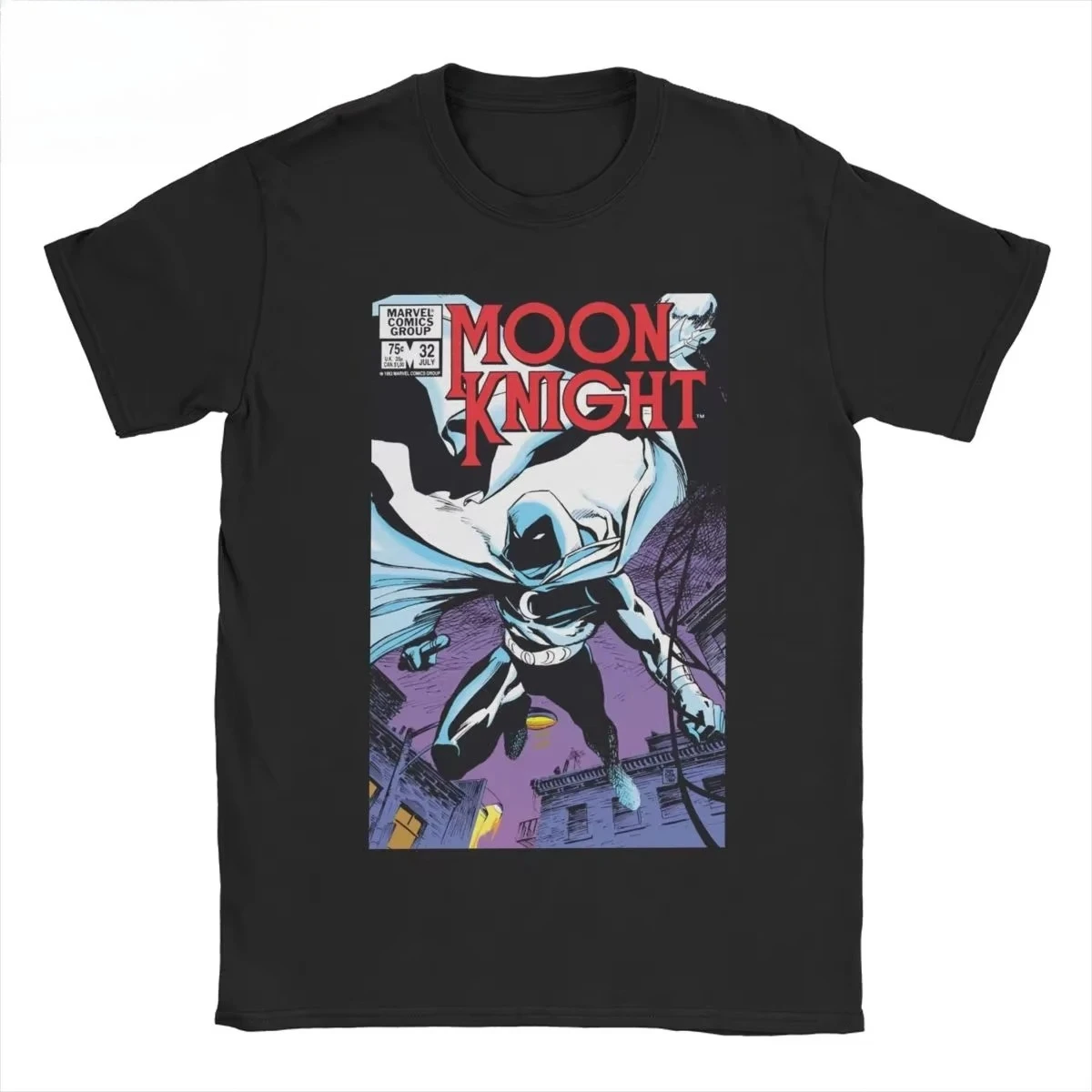 

Оригинальная повседневная футболка Marvel Miniso с комиксами Marvel Moon Knight, мужская и женская хлопковая футболка с круглым вырезом и коротким рукавом