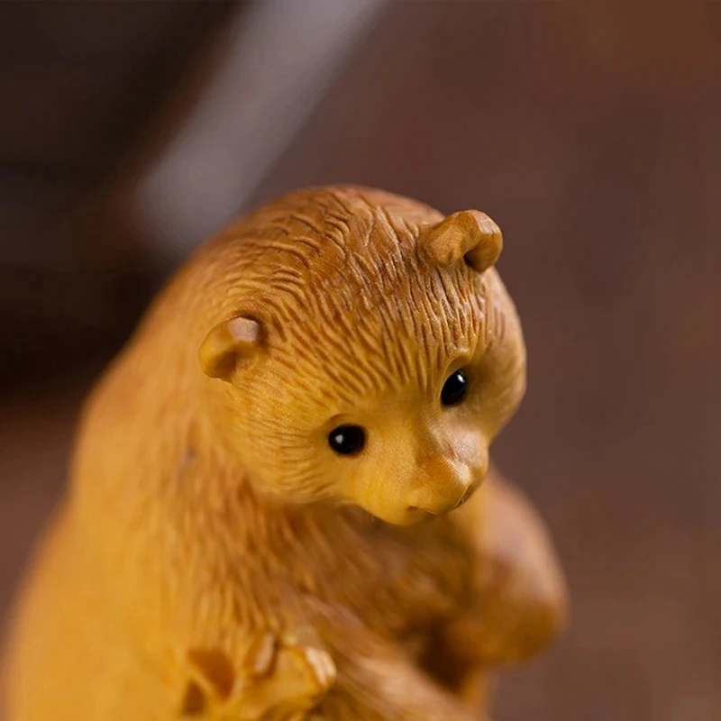 N85R-статуя животного, украшение для дома, резной медведь, деревянные поделки, имитация подарков, украшения для дома и автомобиля с животными