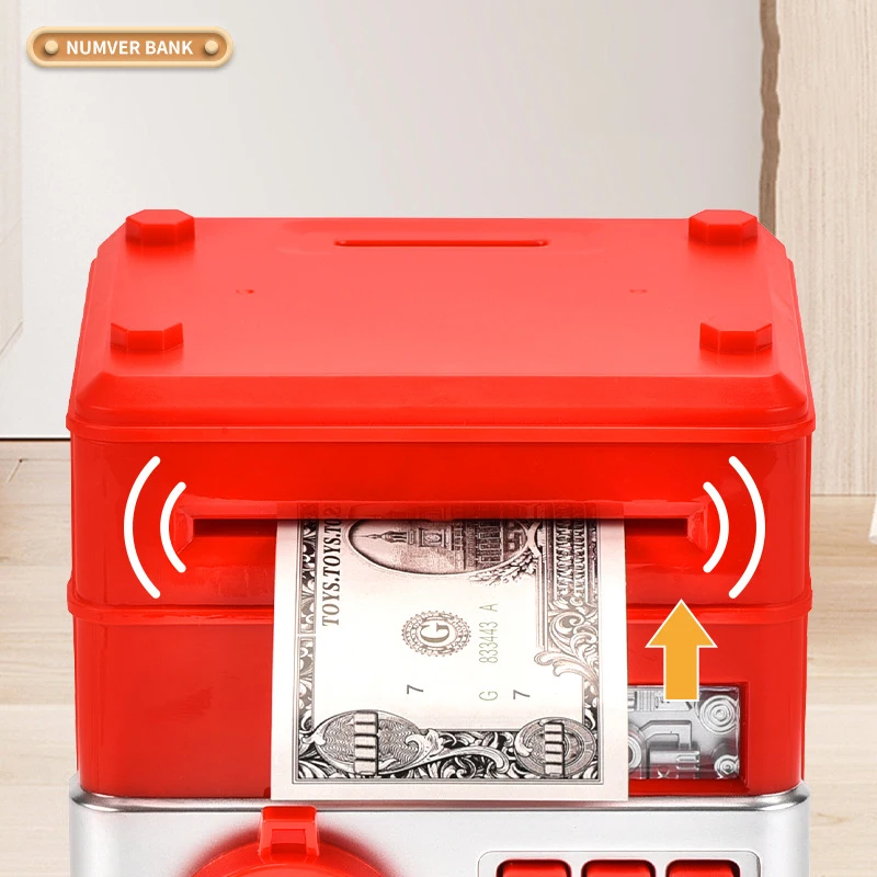 Electronic Piggy Bank Automatic Mini Safe Coins Cash Saving Money Box Password Counter Code Key Lock Coin Bank ATM Child Gift