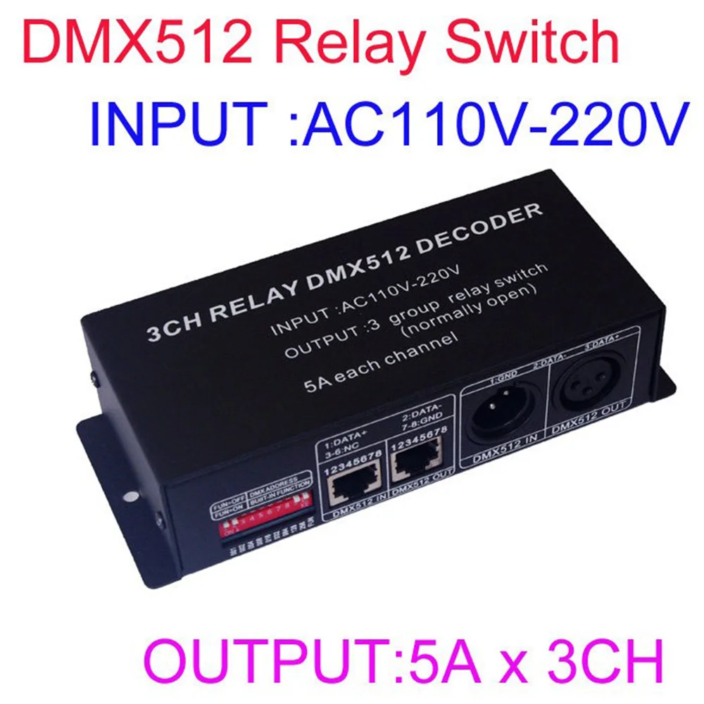3-channel DMX512 Relay Controller Switch 3-channel DMX Relay Switch with Iron Box