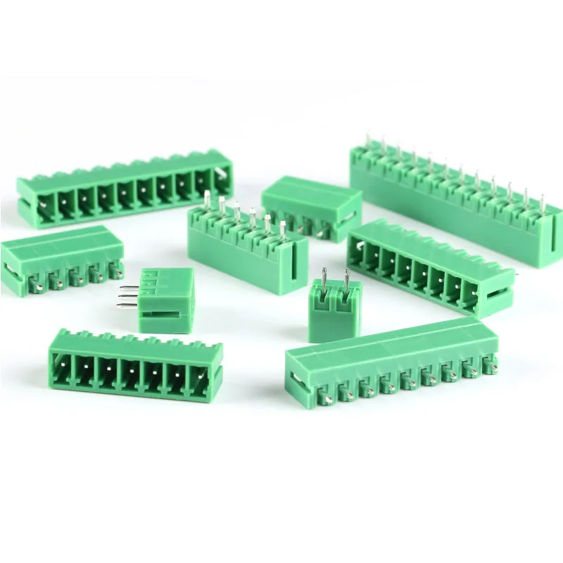2Pcs KF2EDG 3.81 Welding Docking 15EDG 3.81MM Straight Curved Needle Terminal Block connector PCB plug-in type Terminal Block