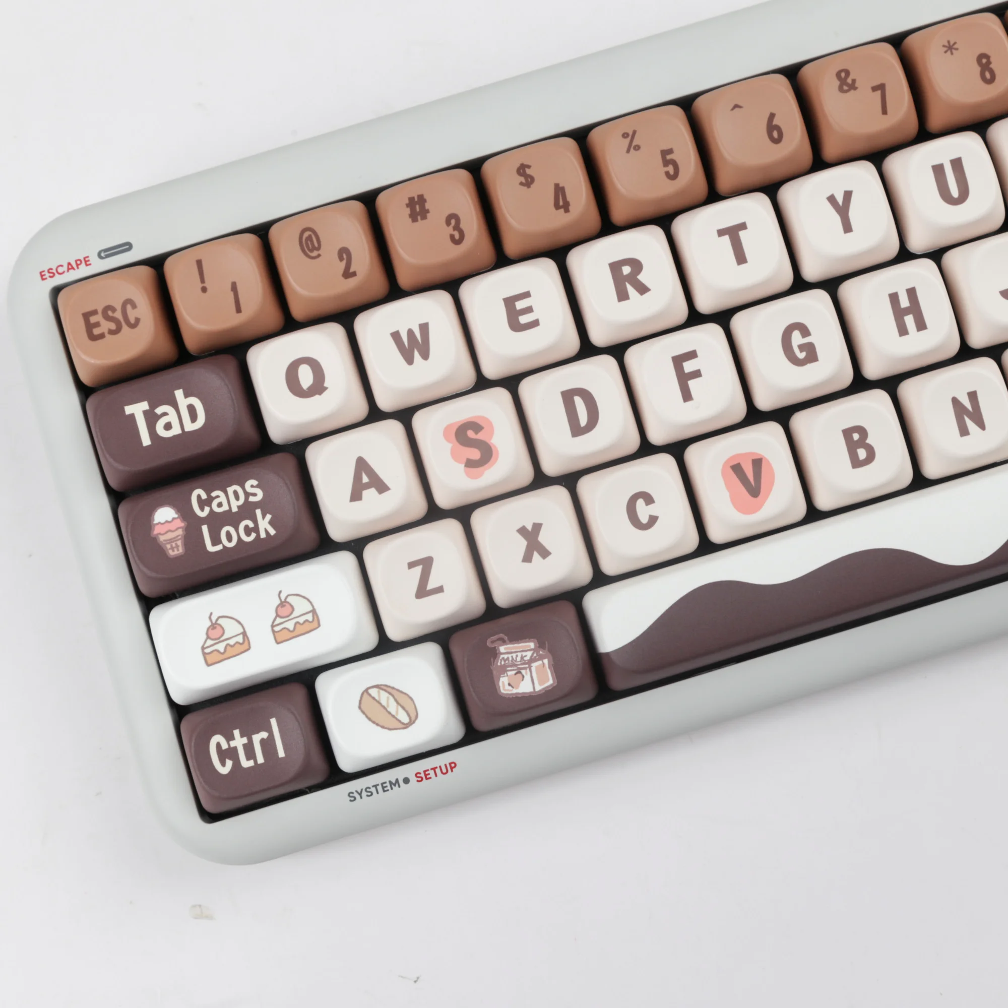 

137 Keys Brown White keycap MOA Profile Thermal Sublimation Mechanical Keyboard Keycaps for Cherry MX Switches Gaming Keyboard