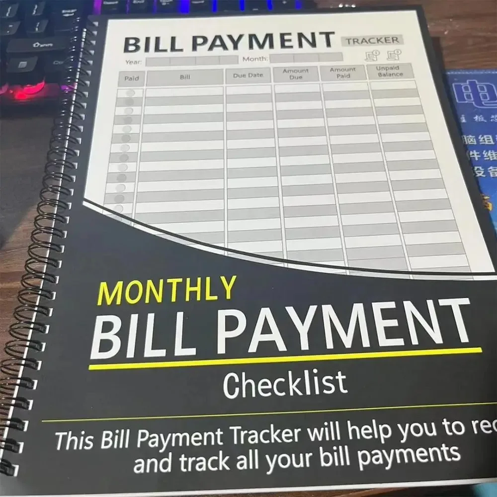 56 หน้า Bill Payment Tracker 28x22.5 ซม.ขนาดใหญ่รายเดือน Bill Payment Checklist พิมพ์รายเดือน Bill Organizer