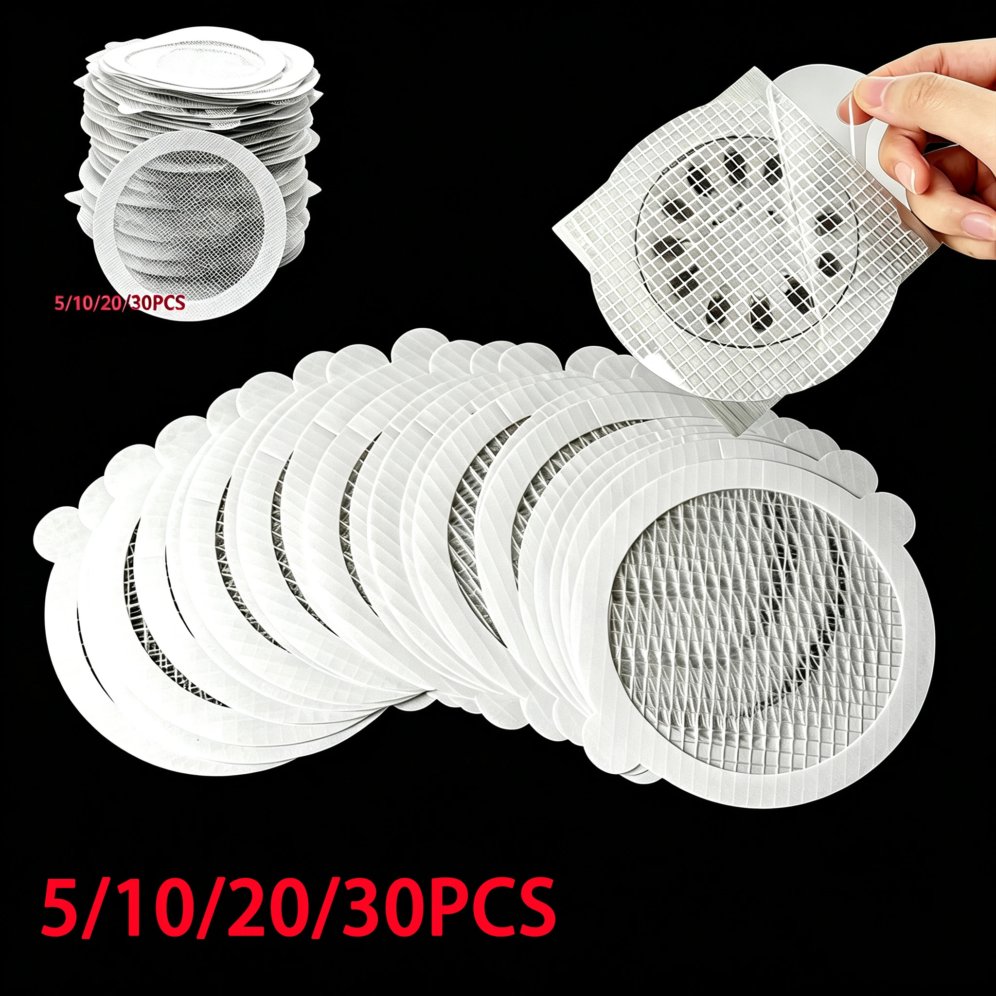 5/20/30PCS Disposable Floor Drain Stickers Anti-Blocking Filter Screen Hair Catcher Stopper for Bathtub Kitchen Sink Drain Hole
