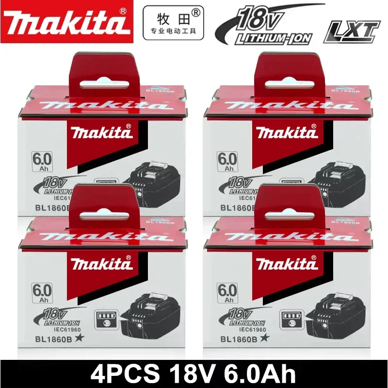 100% originele Makita 18V 6.0Ah oplaadbare accu, Makita BL1840B BL1850 BL1850B accu geschikt voor DTW700