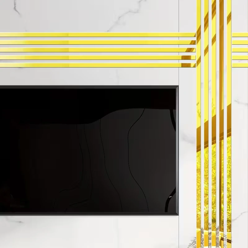 2.4-Meter Stainless Steel Self-Adhesive Decorative Strip, Suitable For Indoor Decoration, With Adhesive Metal Edge banding.