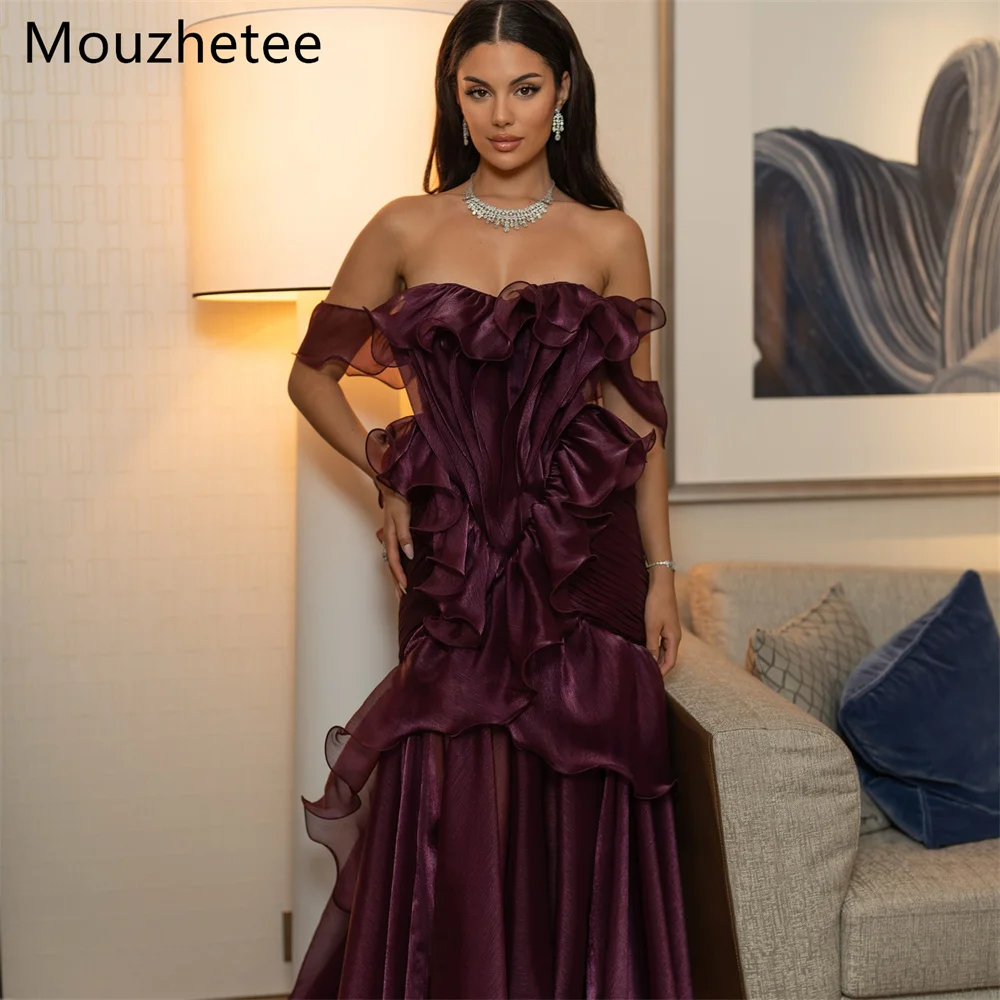 

Booma A-Line Off The Shoulder Evening Dresses Formal Party Gowns for Women Organza Elegant Prom Gown Customize 2026