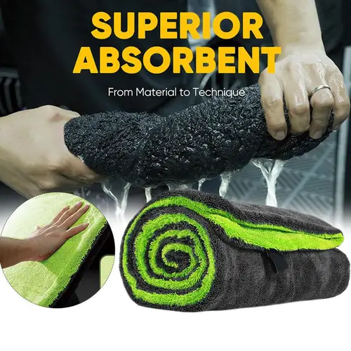 Imagen 2 del producto Toalla absorbente de microfibra de doble cara, tecnología de hilo trenzado, toalla para lavado de coches de alta absorción y resistente a los arañazos