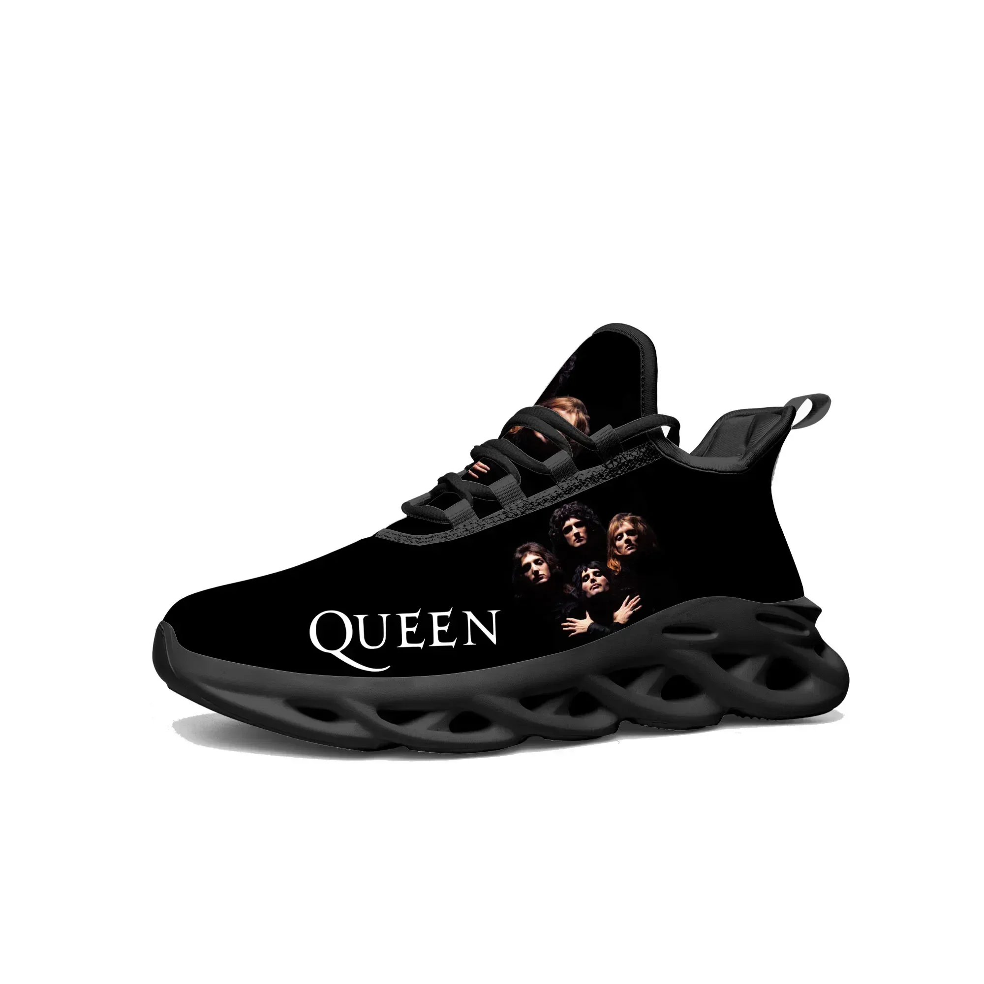 Queen Metal Rock Band Flats Sneakers Mens Womens Hot Sports Running Shoe Sneaker Lace Up Mesh Footwear Tailor-made Shoe Black