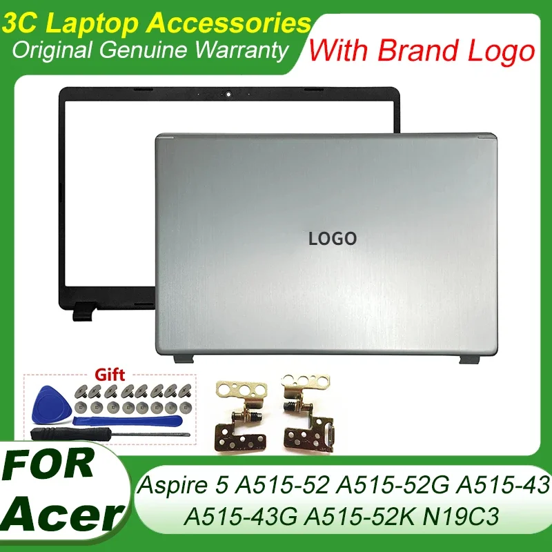 Original New For Acer Aspire 5 A515-52 A515-52G A515-43 A515-43G A515-52K N19C3 Laptop LCD Back Cover Screen Case LCD Hinges