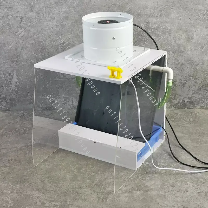 Portable Water Curtain Spray Paint Booth, Mini Spraying Workstation with Exhaust Fan