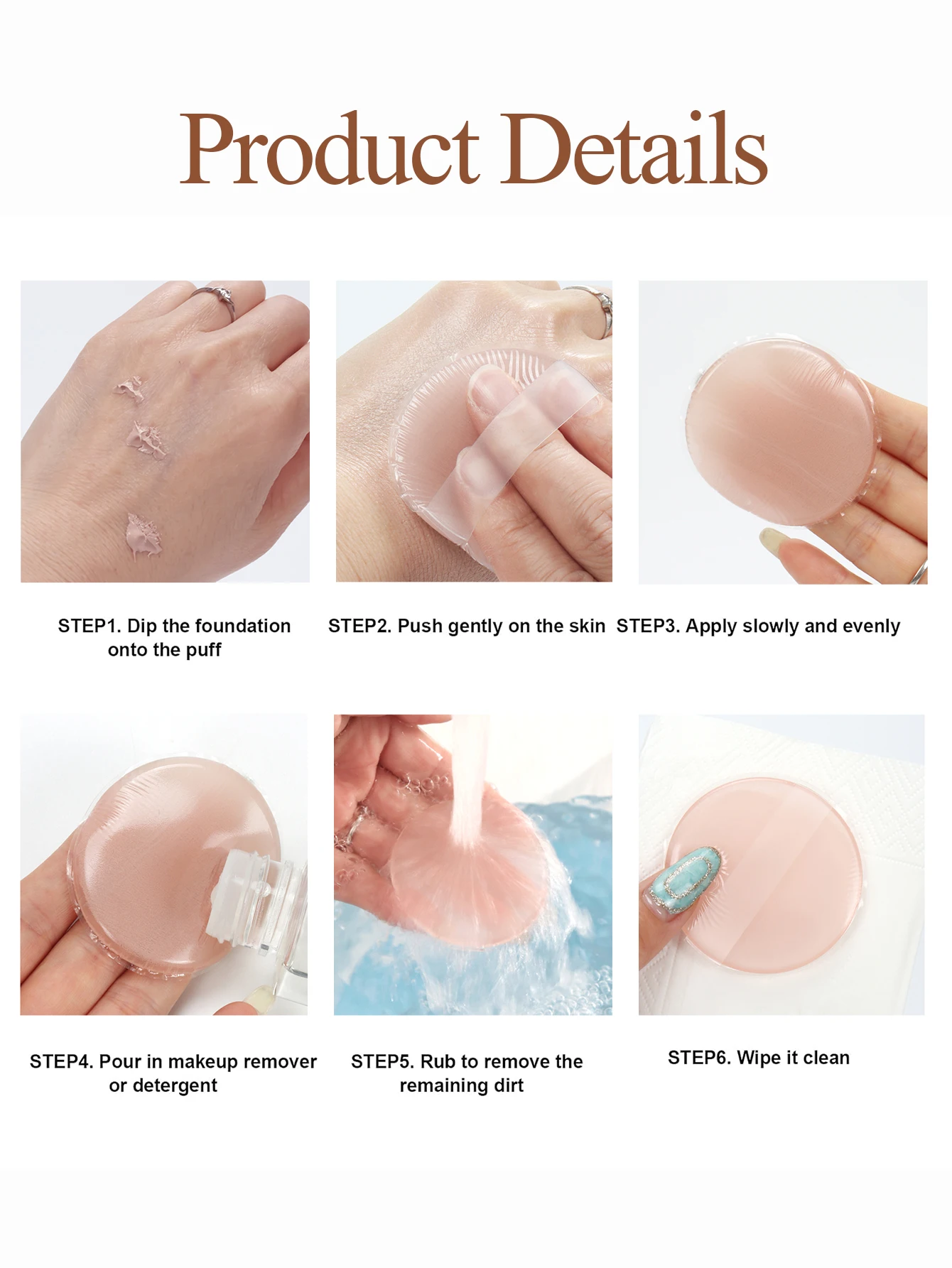 Éponge bouffante de poudre de Gel de Silicone souple, 1 pièce, pour fond de teint cosmétique pour le visage, crème Bb, sans poudre, outil de maquillage