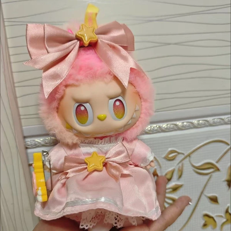 

Ropa Labubu Doll Clothes Outfit Accessories For 17cm Labubu V1 V2 Pink Dress Set Doll Clothing Kid Toy Girl Gift